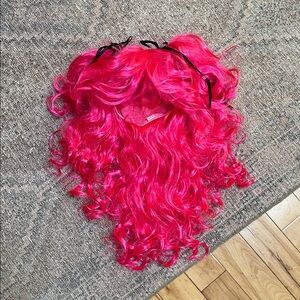 Vibrant Pink Curly Wig